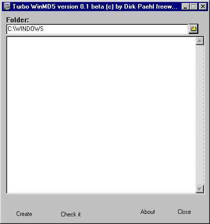 Turbo WinMD5 Screenshot